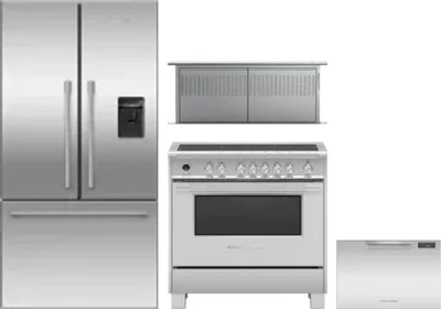 4 Piece Package Includes Refrigerator, Range, Hood And Dishwasher